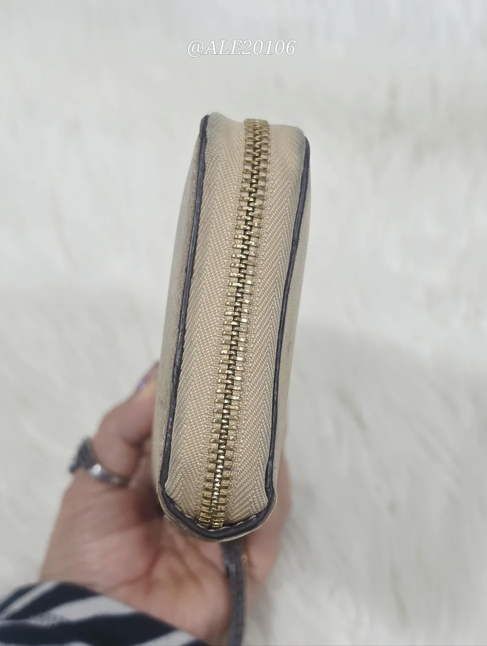 Michael Kors Gold Zip Around Wallet Wristlet Saffiano Leather Clutch